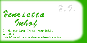 henrietta inhof business card